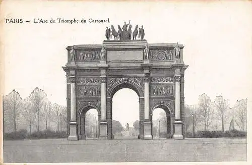 C089 Frankreich Paris L arc de Triomphe du Carrousel Vintage Postkarte