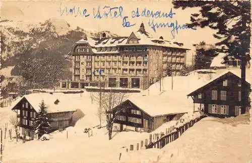 B014 Schweiz Wengen Regina Hotel Bluemlisalp Vintage Postkarte