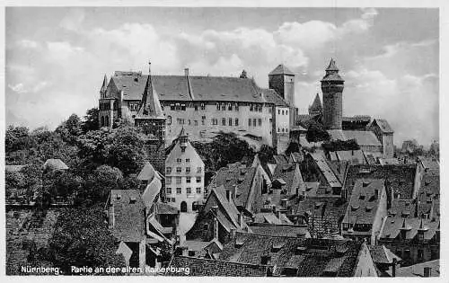 L321 Deutschland Nürnberg Partie an der Alten Kaiserburg Vintage Postkarte
