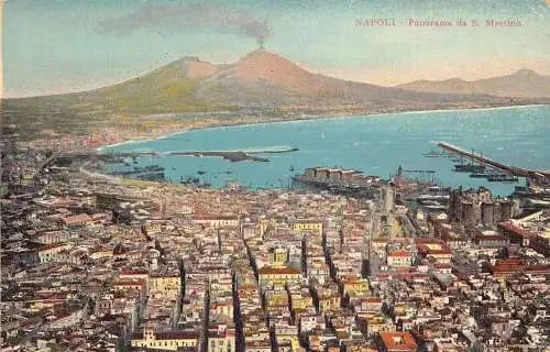 C080 Italien Napoli Panorama da S. Martino Vintage Postkarte
