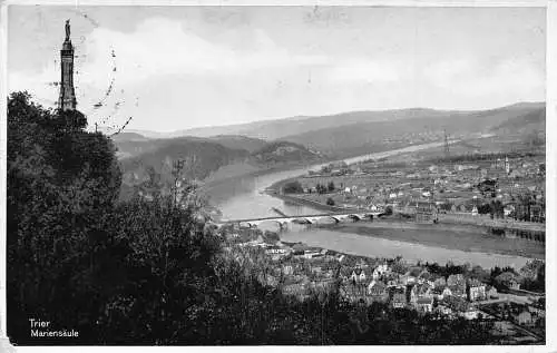 L321 Deutschland 1936 Trier Mariensaeule Panoramablick Vintage Postkarte