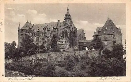 L320 Deutschland 1930 Marburg a d Lahn Schlofs von Süden Schloss Vintage Postkarte