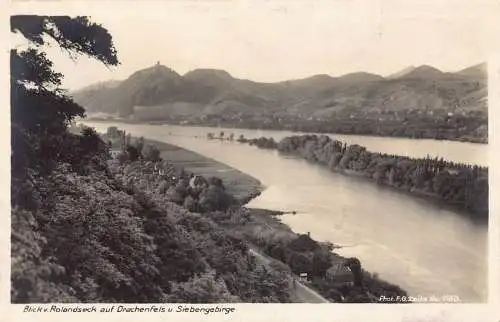 L320 Deutschland 1928 Blick v Rolandseck aus Drachenfels Siebengebirge AK