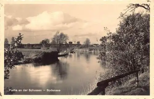 L320 Deutschland Partie an der Schussen Bodensee RPPC Vintage Postkarte