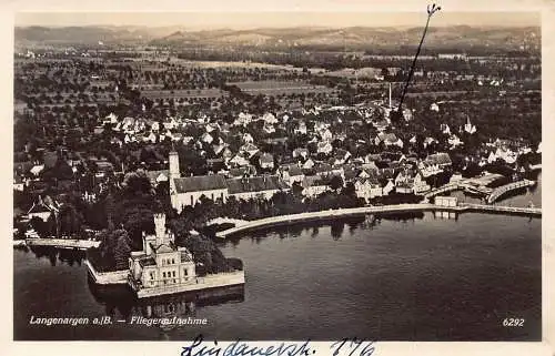L320 Deutschland 1932 Langenargen a B Fliegeraufnahme Luftbild Postkarte