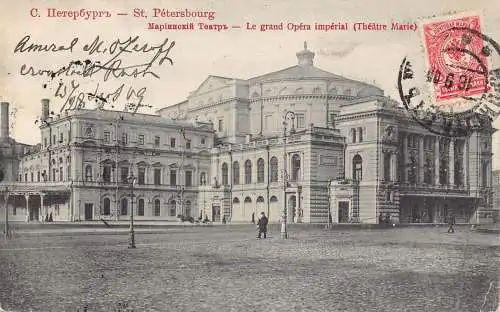 L327 Russland 1909 Kaiserliche Oper St. Petersburg Vintage Postkarte
