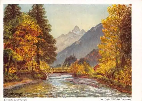 A081 Deutschland Gemälde signiert LEckertsperger Große Wilde bei Oberstdorf AK