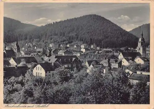 A081 Deutschland Friedrichroda mit Gottlab Gesamtansicht Vintage Postkarte