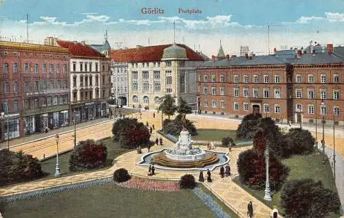 L173 Deutschland 1917 Feldpost 1. Weltkrieg Görlitzer Postplatz Vintage Postkarte