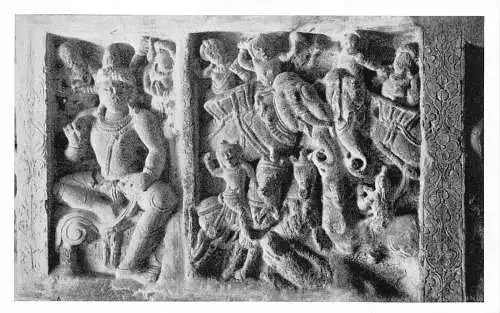 B023 Indien Kanchipuram Vaikuntha Peruma Tempel Königliche Prozession Postkarte