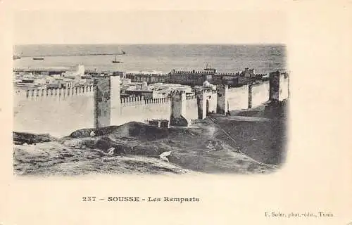 B023 Tunesien Sousse Les Temparts Vintage Postkarte