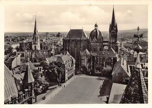 A081 Deutschland Dom und Katschhof zu Aachen Domplatz RPPC Vintage Postkarte