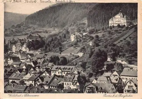 A081 Deutschland Wilbad i Schwarzen Blick auf Standseilbahn Bergbahn Postkarte