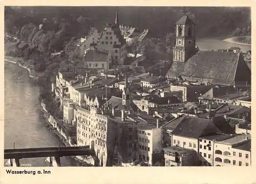 A080 Deutschland 1938 Wasserburg a Inn Gesamtansicht Vintage Postkarte