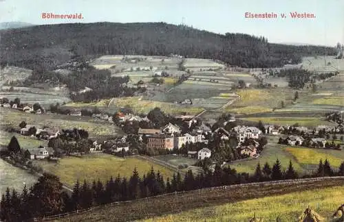 A079 Deutschland Böhmerwald Eisenstein Westen Wald Vintage Postkarte