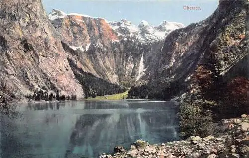 A079 Deutschland Obersee Berge Landschaft Vintage Postkarte
