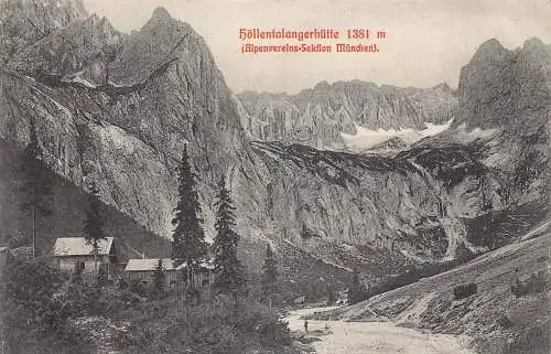 A079 Deutschland 1909 Hoellentalangerhütte Alpenverein Sektion München Postkarte