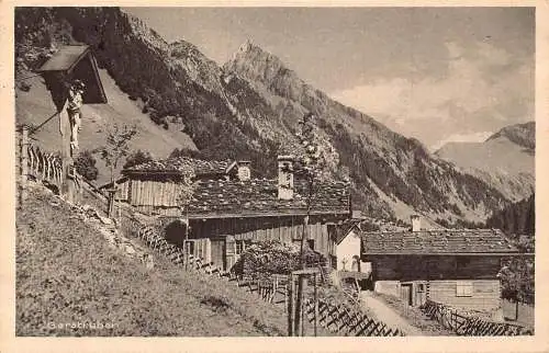 A078 Deutschland 1929 Gerstruben Allgäuer Alpen Huffats Kreuz Häuser Postkarte