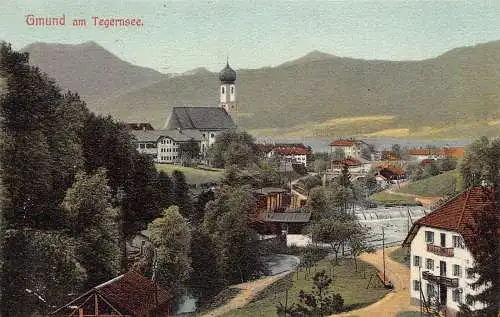 A079 Deutschland Gmund am Tegernsee Gesamtansicht Vintage Postkarte