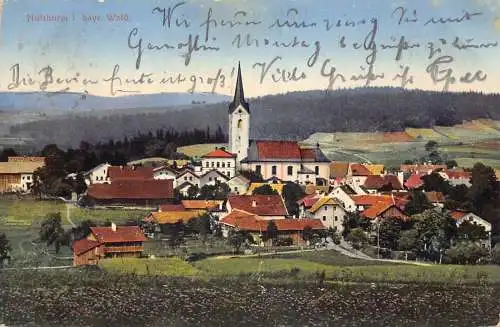 A078 Deutschland 1919 Hutthurm i Bayr Wald Kirchenstadt Vintage Postkarte