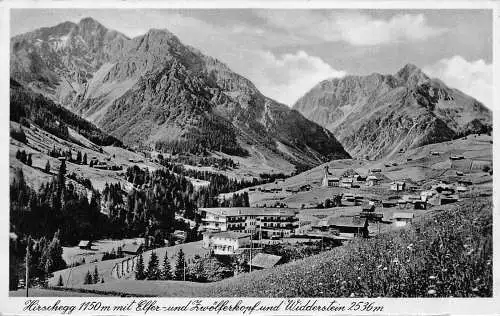 A078 Deutschland 1939 Hirschegg Effer und Zwoelferkopf Widdersetin Berg Postkarte
