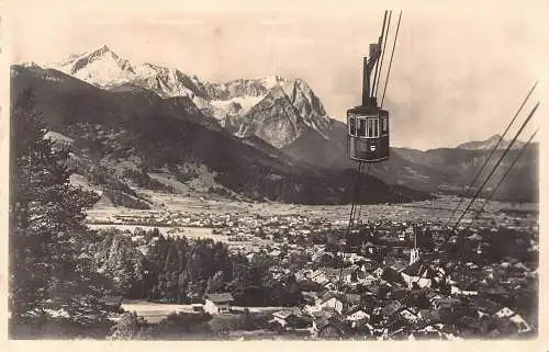 A076 Deutschland 1944 Partenkirchen Wankbahn Seilbahn RPPC Postkarte