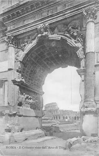 C084 Italien Roma Il Colosseo visto dall'Arco di Tito Vintage Postkarte