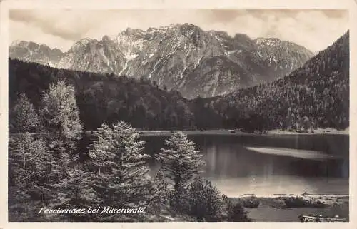 A077 Deutschland 1930 Ferchensee bei Mittenwald Seegebirge Vintage Postkarte
