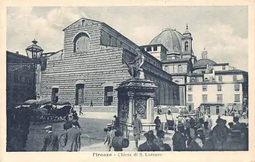 C082 Italien Firenze Chiesa di S. Lorenzo Vintage Postkarte