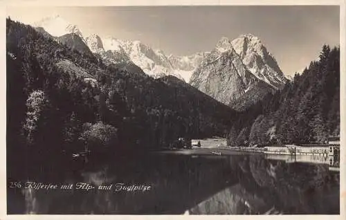 A077 Deutschland Rissersee mit Alp und Zugspitze See Vintage Postkarte