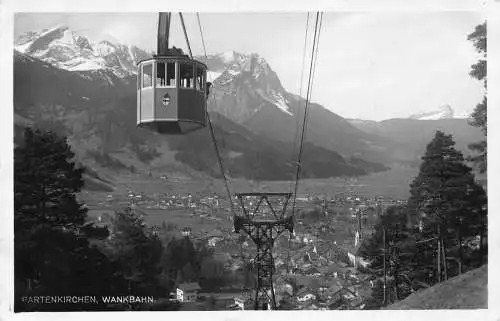 A076 Deutschland Partenkirchen Wankbahn Seilbahn RPPC Vintage Postkarte