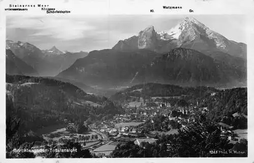 A077 Deutschland 1936 Berchtesgaden Totalsicht Gesamtansicht Vintage Postkarte