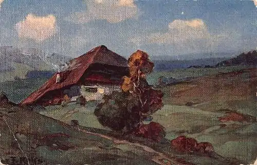 L319 Deutschland Pater Reiss Sommer Im Schwarzwald Sommergemälde Vintage Postkarte