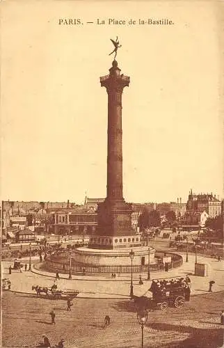 C086 Frankreich Paris La Place de la Bastille Vintage Postkarte