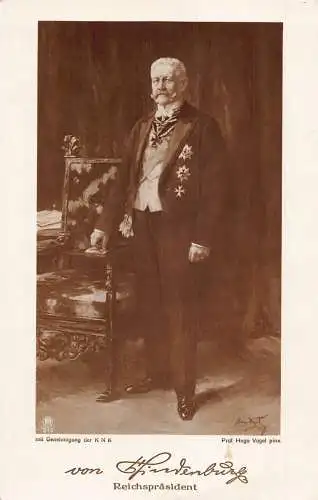 L074 Bundespräsident von Hindenburg Postkarte
