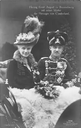 L074 Deutsches Königshaus Herzog von Braunschweig und Mutter Herzogin von Cumberland Postkarte