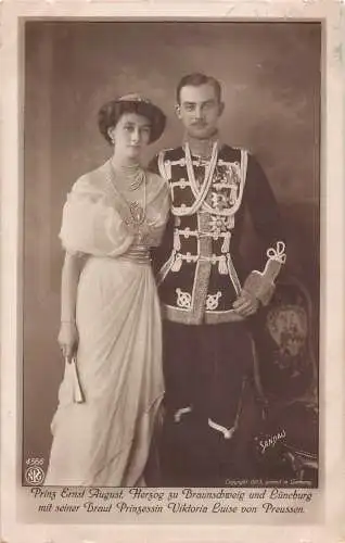 L074 Postkarte Deutsches Königtum Herzog und Herzogin von Braunschweig 1913