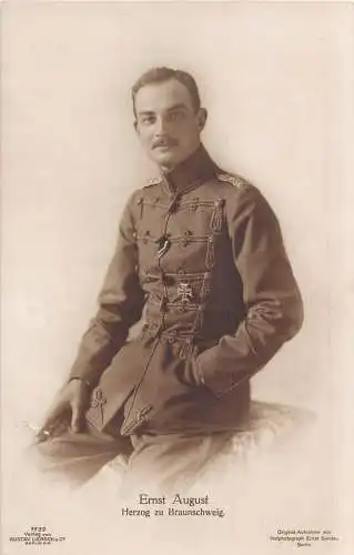 L074 Deutsches Königtum Prinz Ernst August Herzog Braunschweig Lüneburg Uniform Postkarte