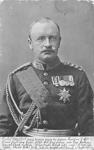 L074 Deutsches König Friedrich August von Sachsen 1905 alte Postkarte