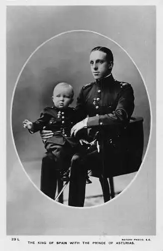 L074 Spanien König und Prinz von Asturien Postkarte