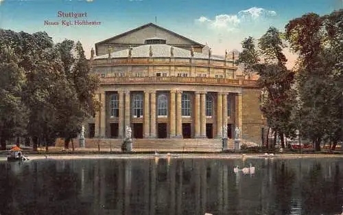 L053 Deutschland 1919 Feldpost 1. Weltkrieg Stuttgart Neues Hofttheater Vintage Postkarte