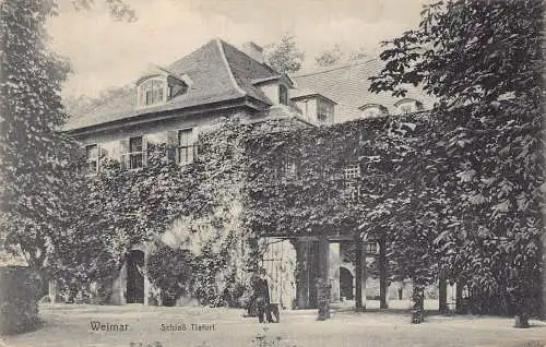 L053 Deutschland Weimer Schloss Tierfurt Schloss Vintage Postkarte