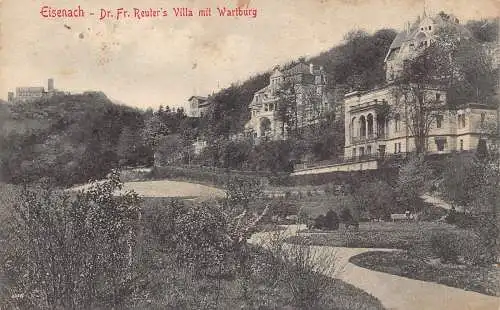 L052 Deutschland 1930 Eisenach Villa mit Wartburg Vintage Postkarte