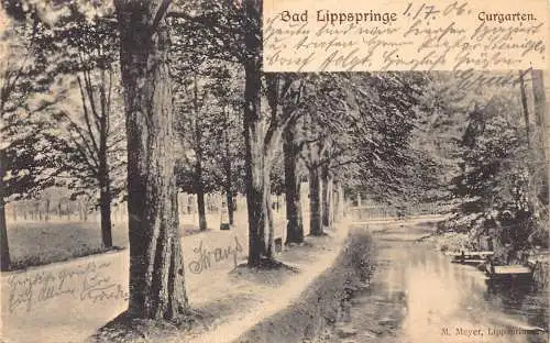 L053 Deutschland 1906 Bad Lippspringe Curgarten Garten Vintage Postkarte