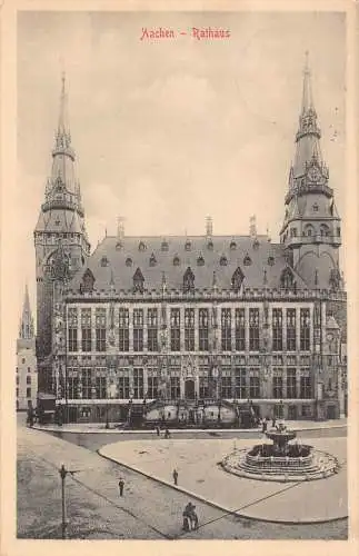 L052 Deutschland 1913 Aachen Rathaus Rathaus Vintage Postkarte
