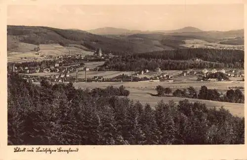 L053 Deutschland Blick ins Lausitzer Bergland Mönchwalder Vintage Postkarte