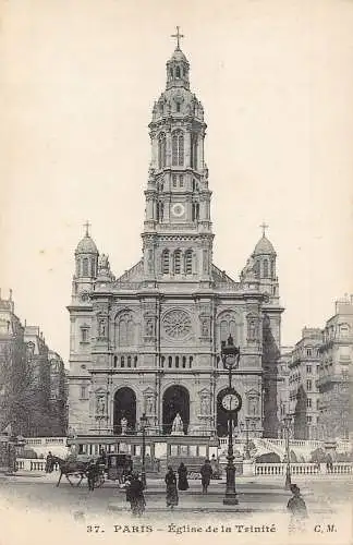 C087 Frankreich Paris Eglise de la Trinite Vintage Postkarte