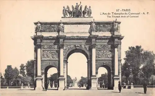 C089 Frankreich Paris L arc de Triomphe du Carrousel Vintage Postkarte