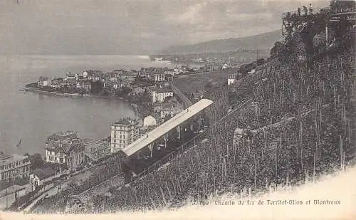 B015 Schweiz Chemin de fer Territet Glion et Montreux Standseilbahn Postkarte
