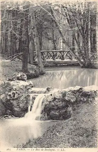 Frankreich Paris Le Bois de Boulogne Wasserfall Vintage Postkarte